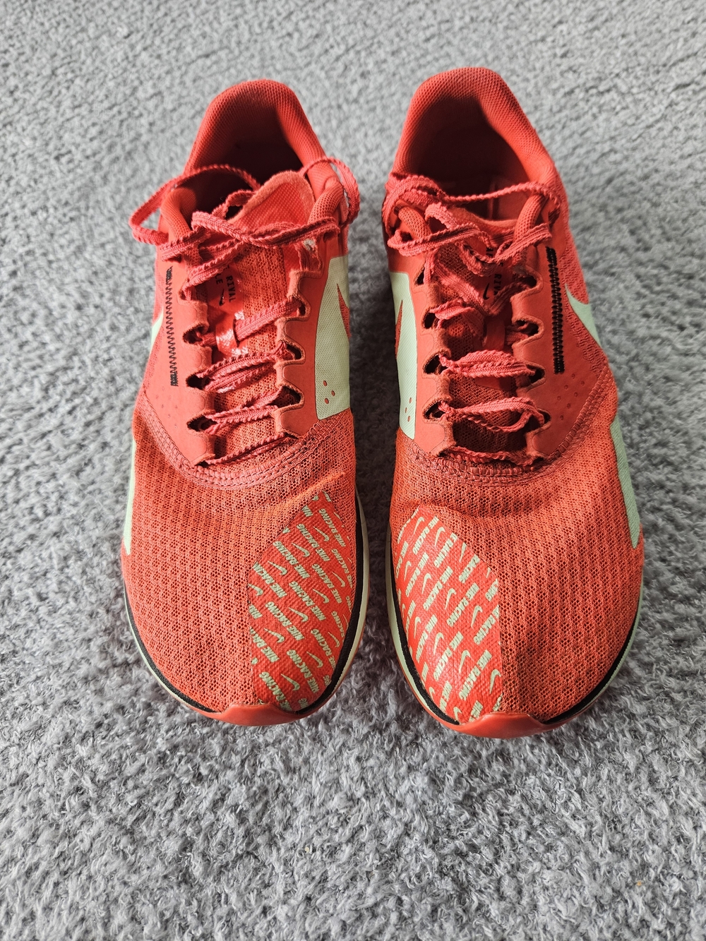 Nike Zoom Rival Waffle Crimson Orange  Athletic Running Shoes Viper Green.